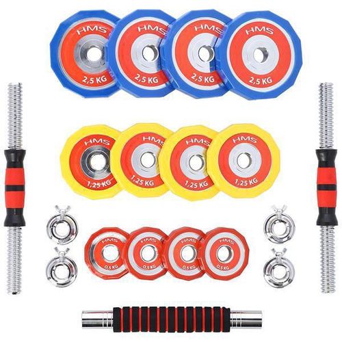 купить Гантель HMS 7441 Set gantere si bare 2x10kg SKC20 (17-59-116) в Кишинёве 