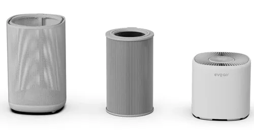 cumpără Purificator de aer EvoAir Aero600, Smart, Wifi, 600 m³/h, Filtru 3in1 True HEPA, Carbon Activ, Alb&Gri în Chișinău 