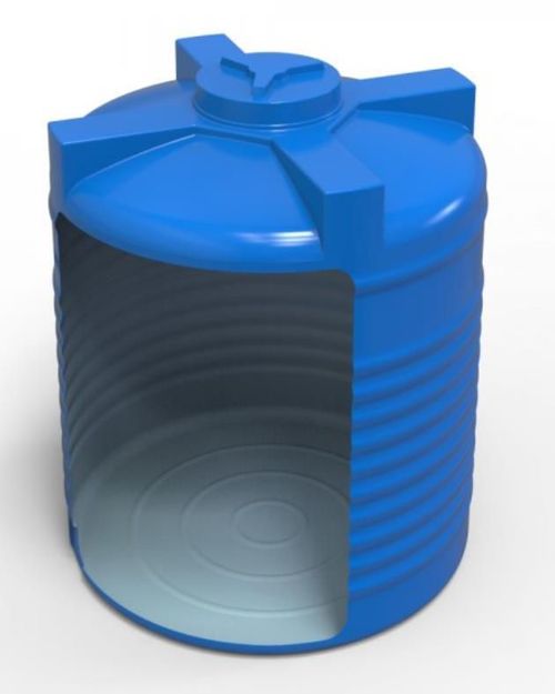 купить Летний душ Uniplast 37087 Rezervor apa 2000 L vertical, oval (albastru) cu stut D. 1", 165x136x37 cm в Кишинёве 