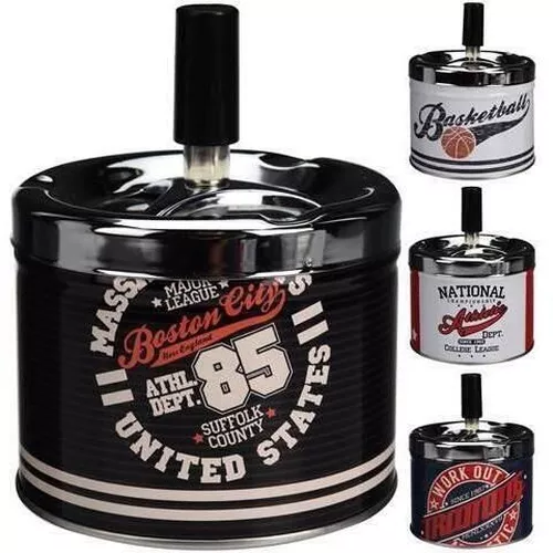 cumpără Accesoriu pentru casă Excellent Houseware 25989 Пепельница металлическая 8x9.5cm, с рисунком, автосброс în Chișinău 