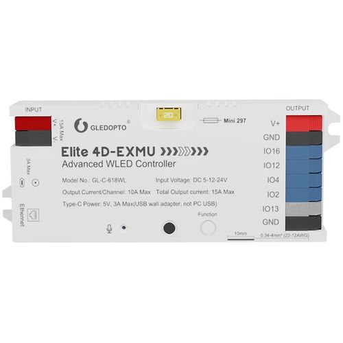 купить Выключатель электрический Gledopto GL-C-618WL Elite 4D-EXMU Advanced ESP32 WLED Digital LED Controller RGB/RGBW/RGBCCT в Кишинёве 