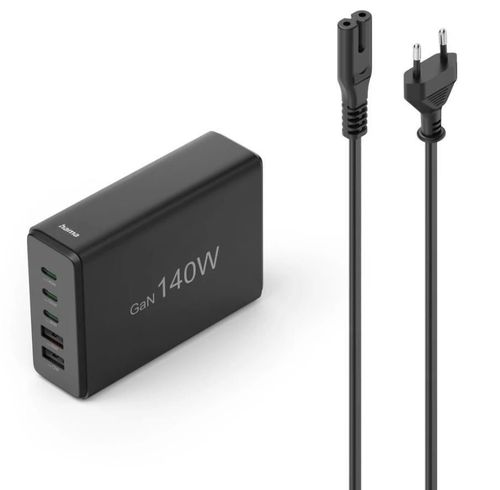 купить Зарядное устройство сетевое Hama 201978 5-Port USB Charging GaN 3xUSB-C 2xUSB-A PD 140W в Кишинёве 