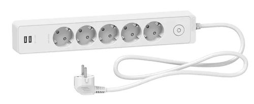 купить Фильтр электрический Schneider ST945U1W, 5 locuri + 2 USB + intr. 16A 1.5m в Кишинёве 