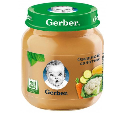 Пюре Gerber Овощной салатик (4+ мес) 130 г 