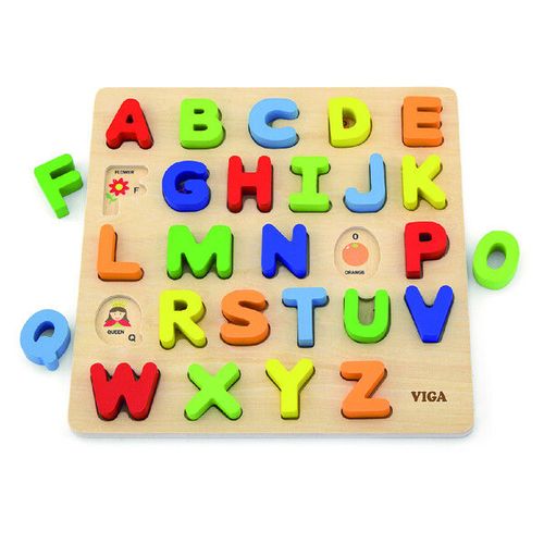 Bloc puzzle „Învățăm alfabetul” VIGA 