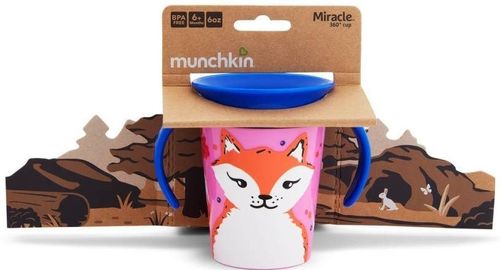 cumpără Cană cu pai Munchkin MUN0113fox Miracle Wildlove, Vulpe (180ml) în Chișinău 