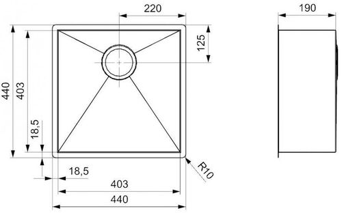 cumpără Chiuvetă bucătărie Reginox R19887 Ontario 40x40 în Chișinău 