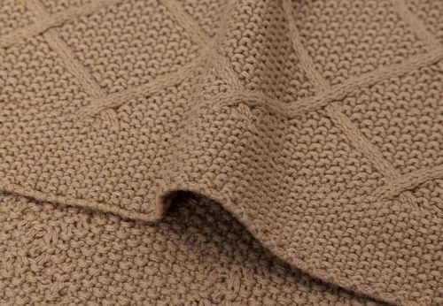 cumpără Lenjerie de pat pentru copii Jollein 516-511-68039 Paturica Check Knit Biscuit, 75x100cm în Chișinău 