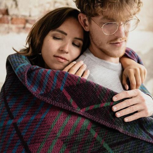 cumpără Textile de casă Ibena 0619/560 Jacquard Decke Navan Teal/purple în Chișinău 