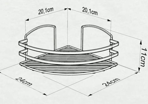 cumpără Raft de baie Teknotel LM007 Raft coltar 24x24x17cm, metal alb în Chișinău 
