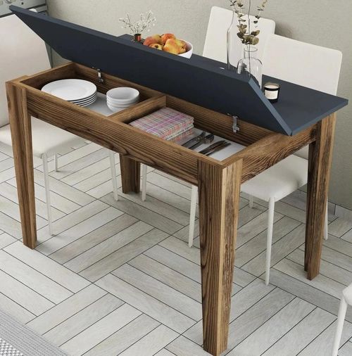 cumpără Masă Trendy Kiev 504-Nuc, Antracit 110x75x72cm în Chișinău 