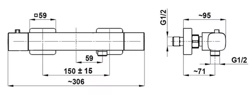 cumpără Baterie de duș kfa armatura Malaga термостатический PVD, на стену, розовое золото în Chișinău 