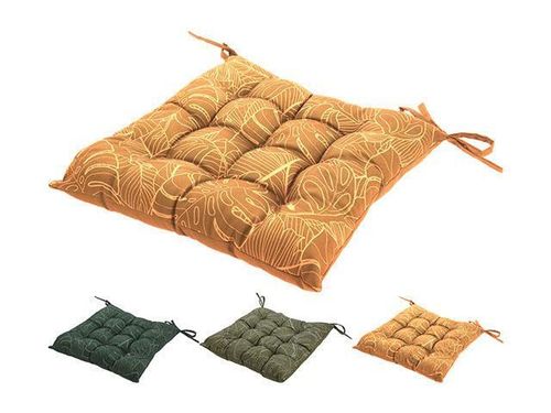купить Стул H&S 44870 Подушка для стула/табурета 40x40x6cm Листья стеганная в Кишинёве 