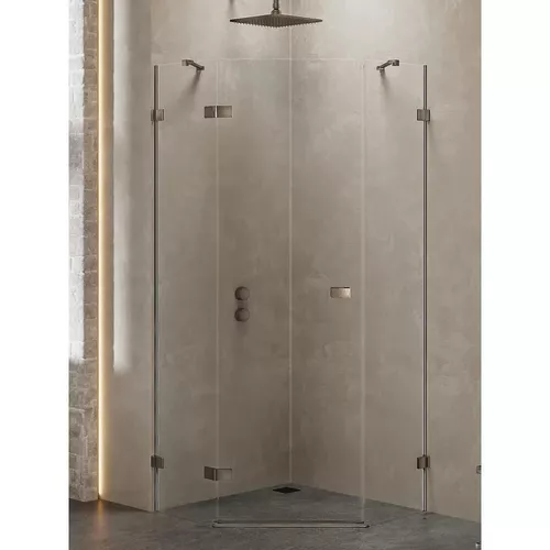 cumpără Cabină de duș New Trendy Avexa Gunmetal Brushed Pentagonal R 90x90x200 Hinged EXK-3832 în Chișinău 