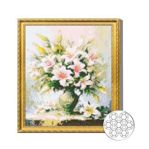 купить Картина по номерам Art Gallery GB86819 Mozaic cu diamante 30x40cm Buchet de crini в Кишинёве 