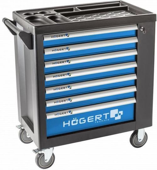 купить Система хранения инструментов Hoegert HT7G049-338 Тележка инструментальная 7 ящиков, 338 предмета в Кишинёве 