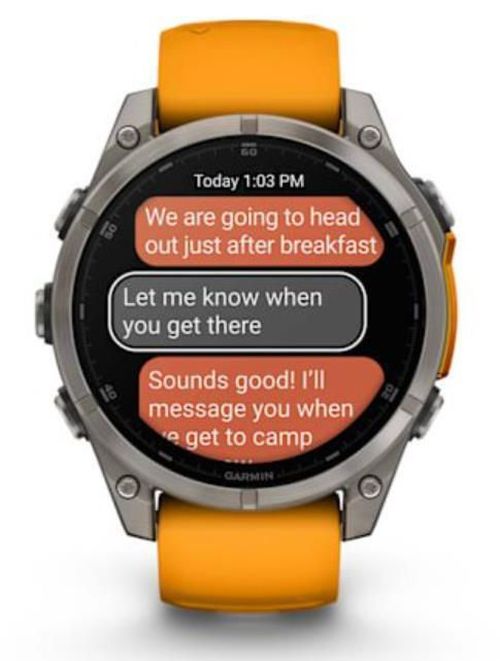 купить Смарт часы Garmin Fenix 8 – 47 mm, Sapphire, Titanium with Spark Orange (010-02904-11) в Кишинёве 