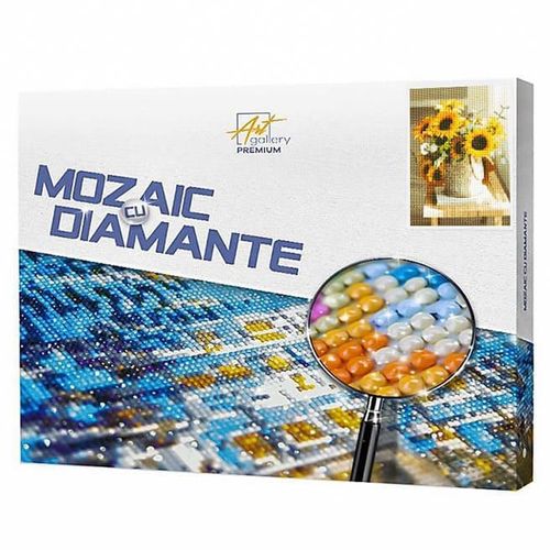 cumpără Tablou pe numere Art Gallery GA87168 Mozaic cu diamante 40x50cm Floarea-soarelui aprinsi în Chișinău 