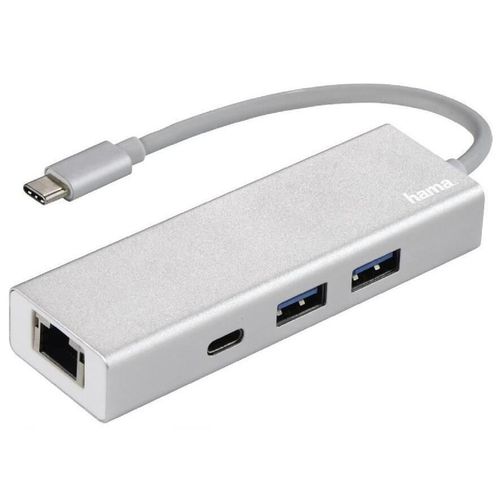 купить Переходник для IT Hama 135757 USB 3.1 Type-C Hub 1:3, 2 x USB-A, USB-C, LAN в Кишинёве 