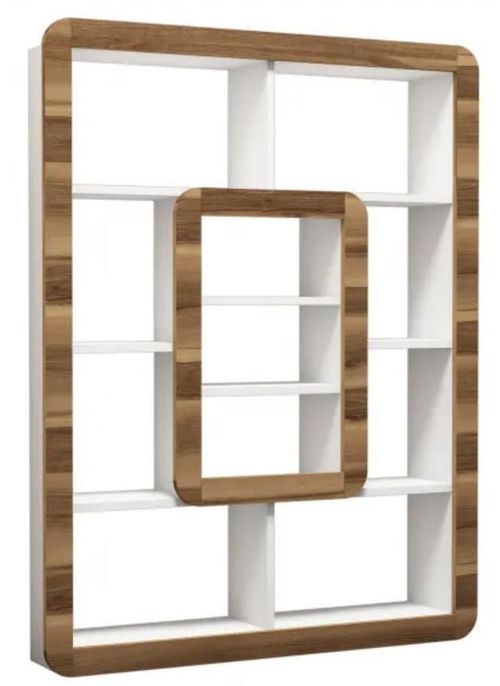 cumpără Raft de birou Trendy Orkide, Alb, Nuc 108x140x21cm, raft de carti în Chișinău 