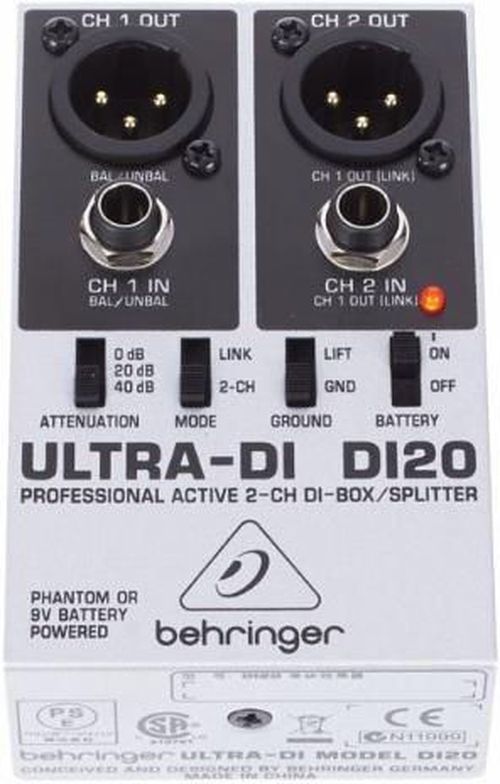 купить DJ контроллер Behringer DI20 Active 2-Channel DI boxActive в Кишинёве 