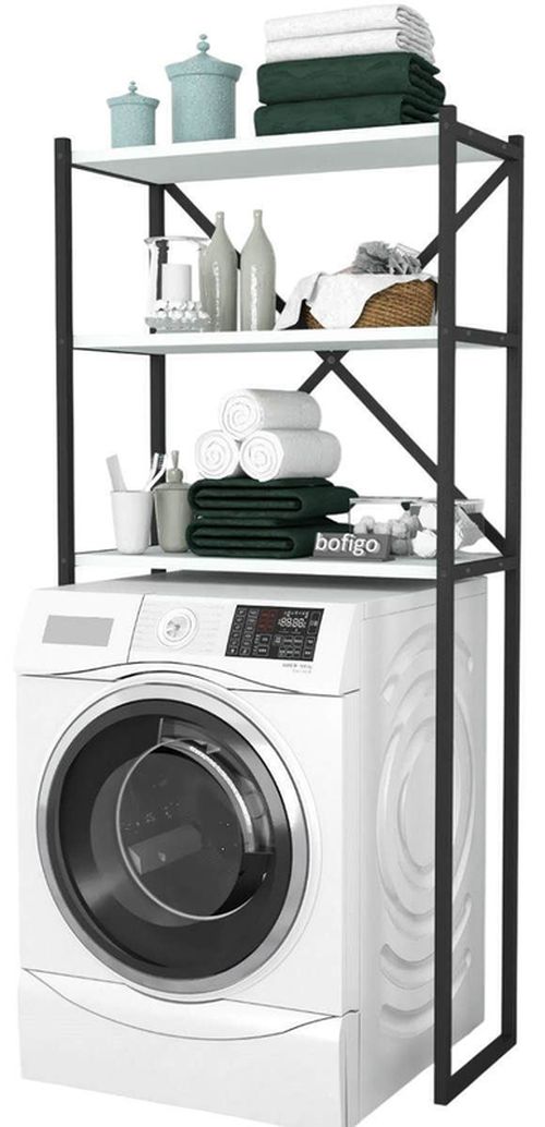 купить Этажерка Bofigo Для стиральной машины, металлический каркас, 66x34x160 см, Белый (13-03-01) в Кишинёве 