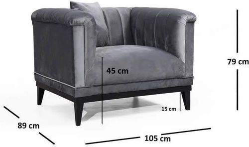 cumpără Fotoliu Trendy La moda-Gri inchis 89x79x105cm în Chișinău 