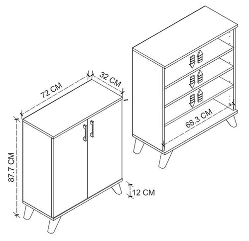купить Шкаф Nex Home Серен, 72x32x88 см, Дуб (12-40-02) в Кишинёве 