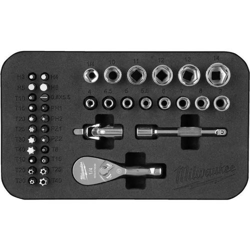 cumpără Set de unelte de mână Milwaukee 4932492672. set de chei tubulare 1/4" + antrenor cu clichet, 39 buc în Chișinău 