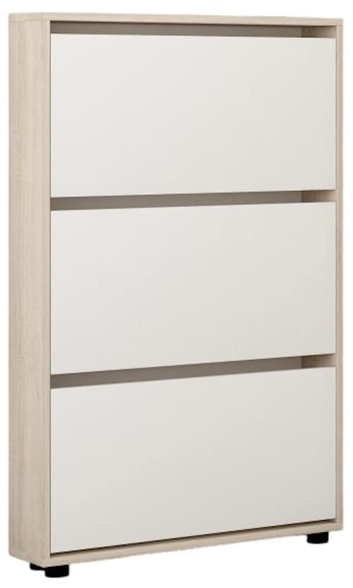 cumpără Raft pentru încălțăminte Mobildor-Lux Leo Slim 60x16x125H cm Sonoma/White în Chișinău 