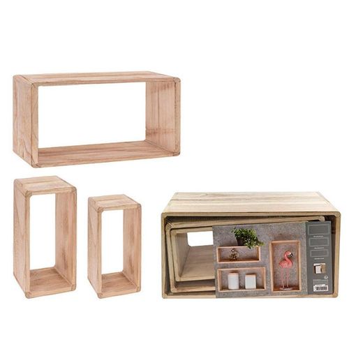 cumpără Decor Promstore 48324 Set rafturi Cub din lemn 3unit: 35x20x15cm, 40x20x20cm, 45x20x25cm în Chișinău 