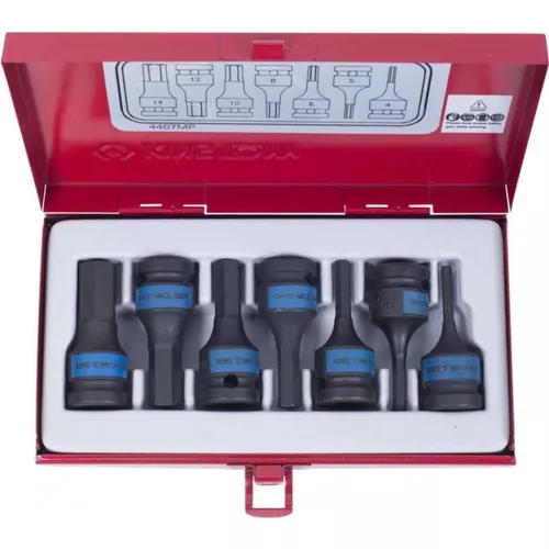 cumpără Set de tubulare, bite, duze King Tony Impact 4407MP Set chei tubulare, 4-14 mm, 1/2", 7 piese în Chișinău 