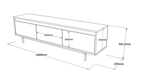 cumpără Comodă TV Trendy LV1-RL 160x45x35cm în Chișinău 