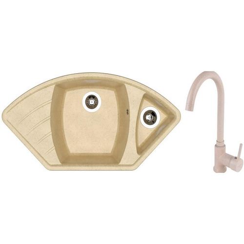 cumpără Chiuvetă bucătărie cu bateria Dr.Gans Gabi + SanDonna F 7073 bej în Chișinău 