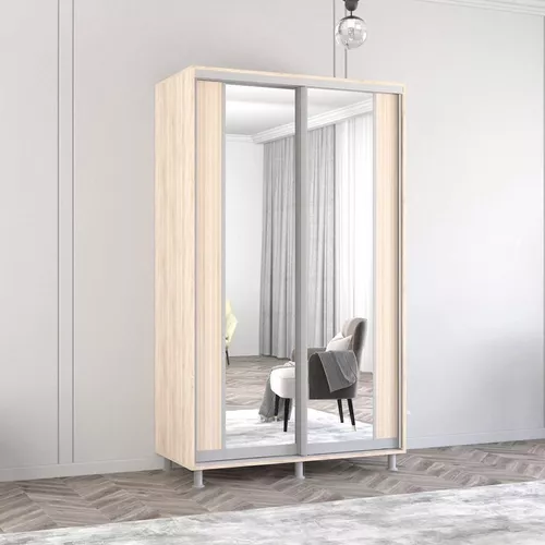 купить Шкаф Mobildor-Lux Раздвижные двери Aron-P из ДСП с вертикальным зеркалом (160x60x210H см) Sonoma в Кишинёве 