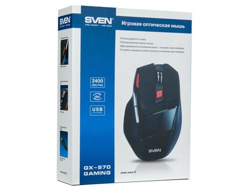 купить Mouse SVEN GX-970 Gaming, 800/1200/1600/2000 dpi, USB (mouse/мышь) в Кишинёве 