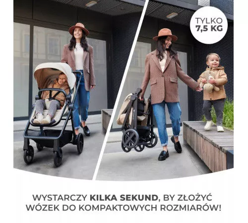 Коляска 4 в 1 KinderKraft Newly + Mink Pro с базой черный 