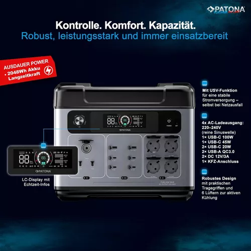 cumpără Stație de alimentare electrică portabilă Patona Autarc 2400 + 200W (200W) Solar panel în Chișinău 