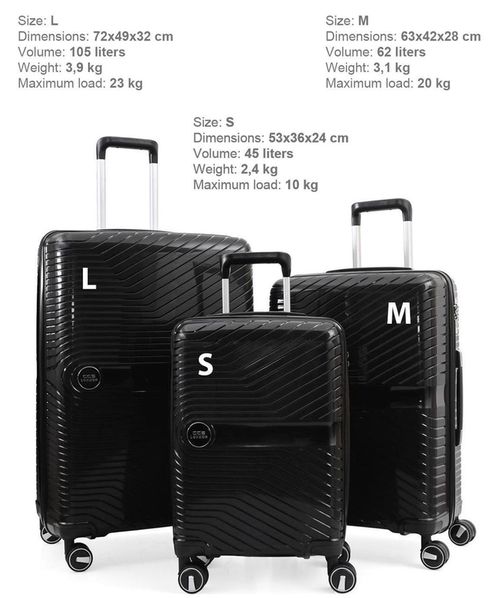 cumpără Valiză CCS 5239 Set Black în Chișinău 