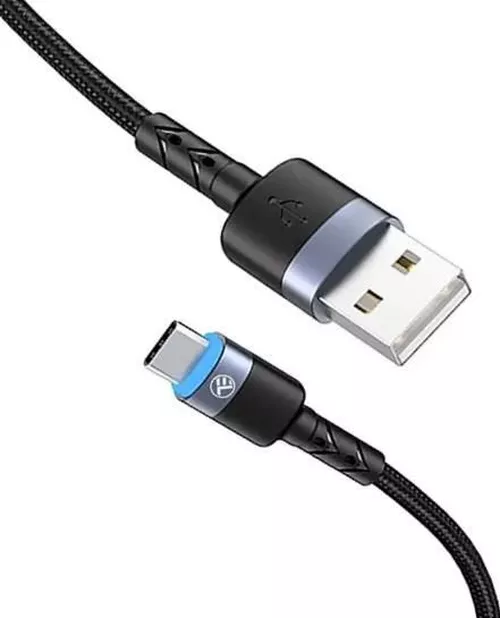 cumpără Cablu telefon mobil Tellur TLL155363 Cable USB - Type-C, cu LED, Nylon, 1.2m, Black în Chișinău 