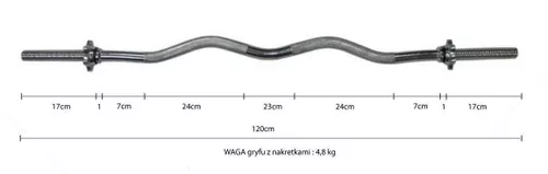 cumpără Ganteră Enero Fit Bar (337798) 120cm în Chișinău 