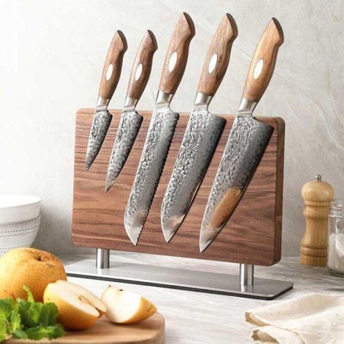 купить Аксессуар для кухни Takumi Suport magnetic pt cutite Magnetic Knife Double Block Walnut Wood в Кишинёве 