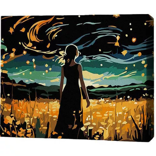 cumpără Tablou pe numere BrushMe RMGB018FC 30x40сm (pânză neagră/fără cutie) Sub cerul înstelat în Chișinău 