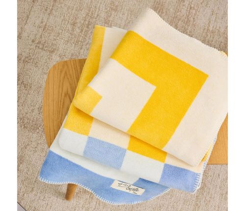 купить Плед s.Oliver 2655/690 Jacquar Decke 150х200 Blue/Yellow в Кишинёве 