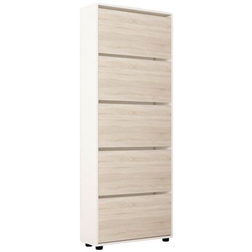 cumpără Raft pentru încălțăminte Mobildor-Lux Leo 100x27x203H cm White/Sonoma în Chișinău 