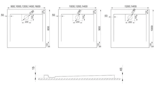 купить Душевой поддон Polimat Vegar white 100x80x1,5x4,5 (patrat) (acryl) в Кишинёве 