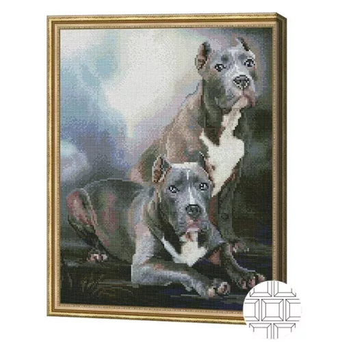 купить Картина по номерам Art Gallery QB203235 Mozaic cu diamante patrate 40x50cm Pitbull american в Кишинёве 