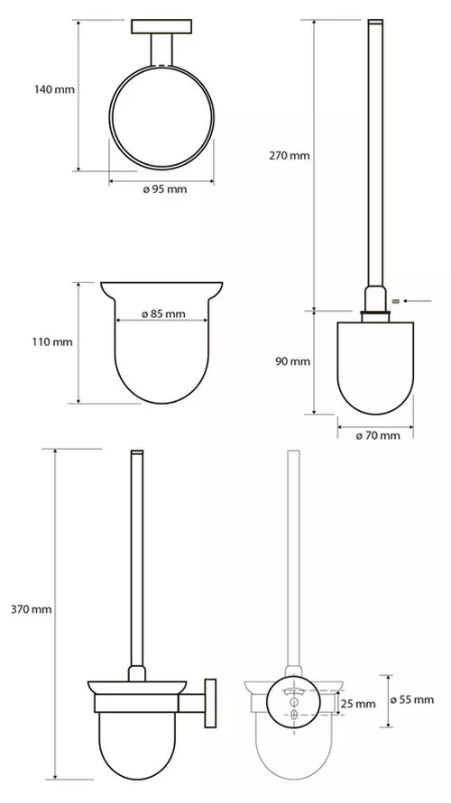 купить Ёршик для унитаза Bemeta Omega perete 104113017 в Кишинёве 