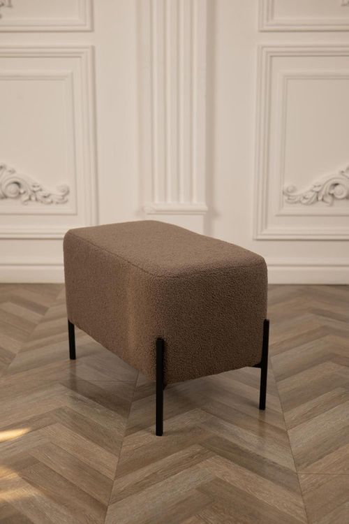 купить Пуф Nex Home Bancheta Teddy, picioare metal, 63x34x42cm, 52 Maro в Кишинёве 