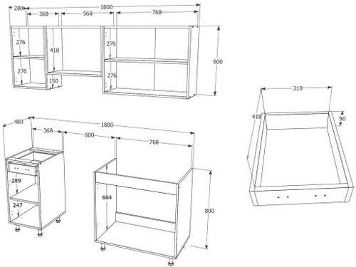 cumpără Mobilă pentru bucatarie Haaus Sofia 1.8m (White/Natural Wood) în Chișinău 
